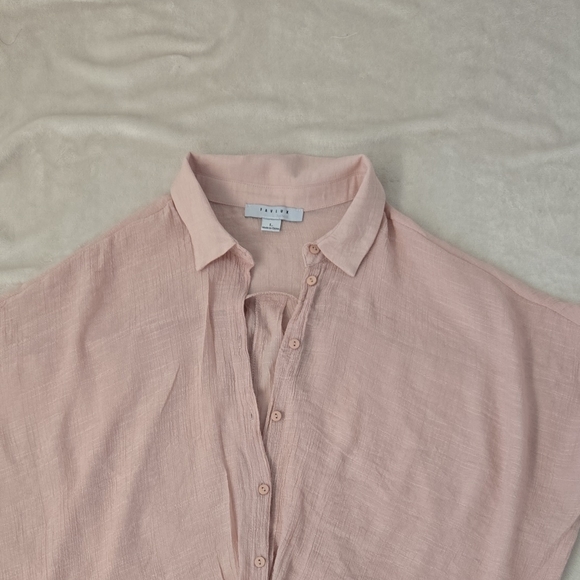 FAVLUX Tops - FAVLUX Pink Button Down Shirt Lightweight Classic SKU24